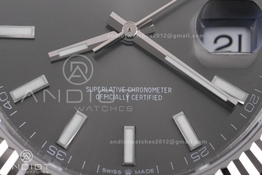 DateJust 41 126334 904L SS V2 VSF 1:1 Best Edition Gray Dial Stick Marker On Jubilee Bracelet DD3235