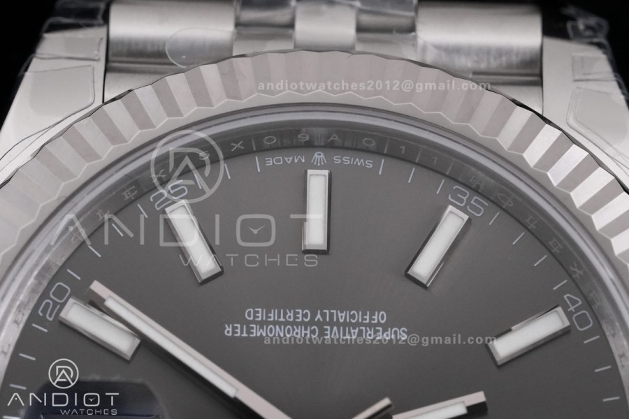 DateJust 41 126334 904L SS V2 VSF 1:1 Best Edition Gray Dial Stick Marker On Jubilee Bracelet DD3235