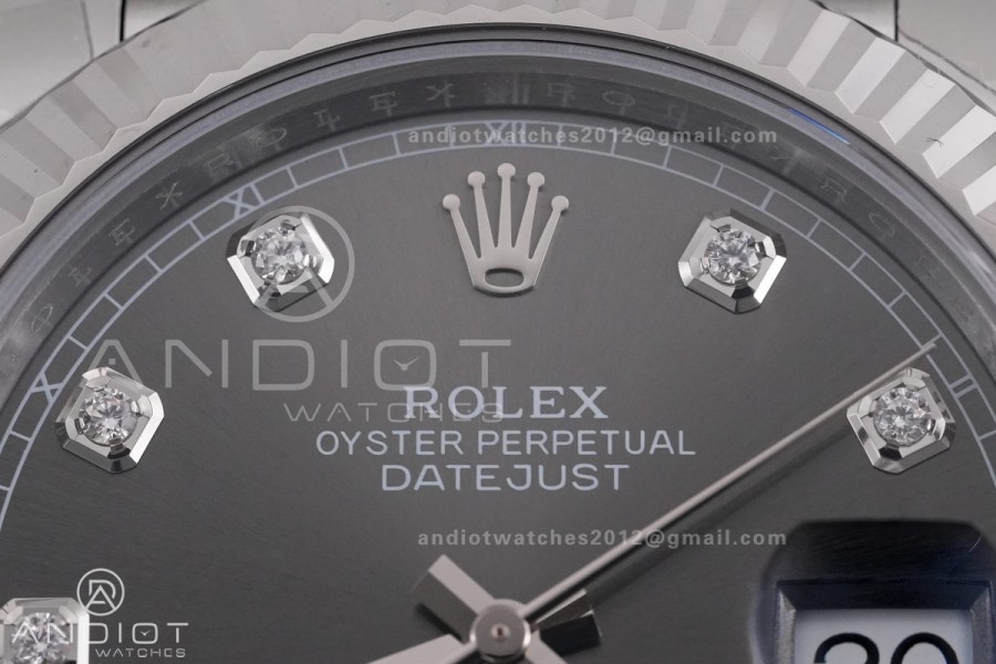 DateJust 41 126334 904L SS V2 VSF 1:1 Best Edition Gray Dial Diamond Marker On Jubilee Bracelet DD3235 