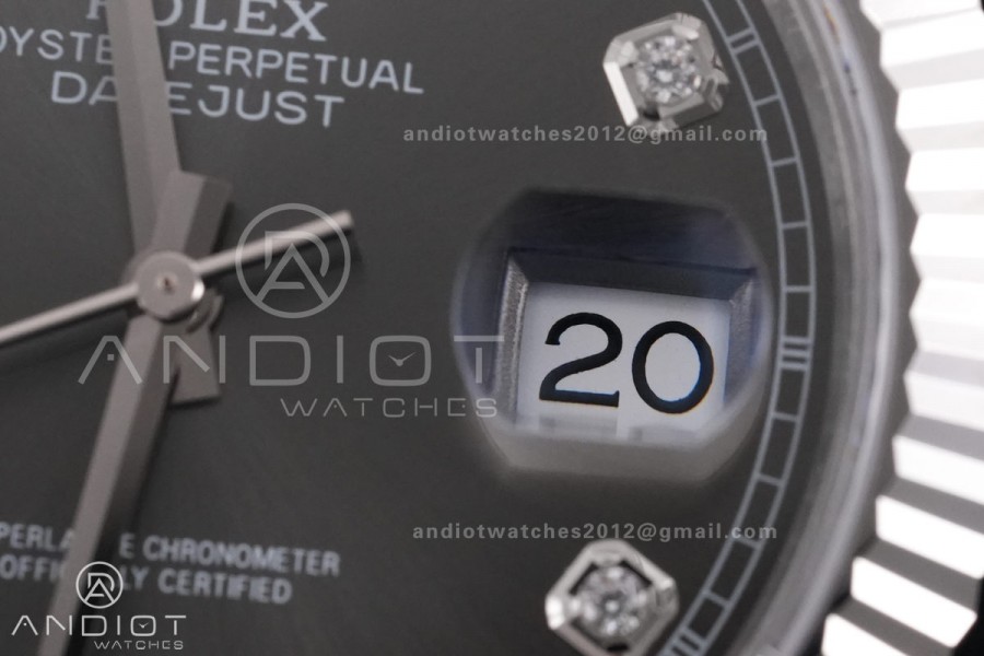 DateJust 41 126334 904L SS V2 VSF 1:1 Best Edition Gray Dial Diamond Marker On Jubilee Bracelet DD3235 