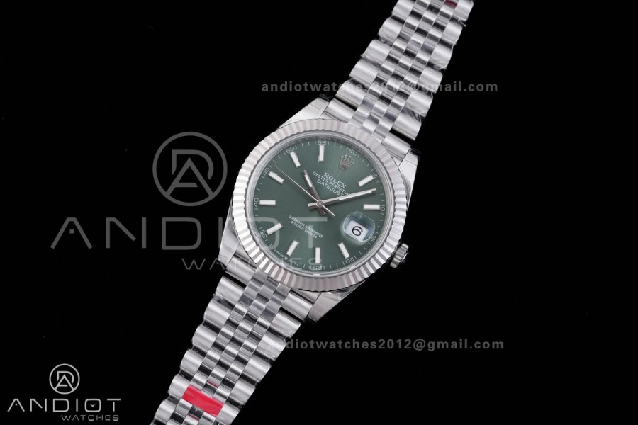 DateJust 41 126334 904L SS V2 VSF 1:1 Best Edition Green Dial Stick Marker On Jubilee Bracelet DD3235