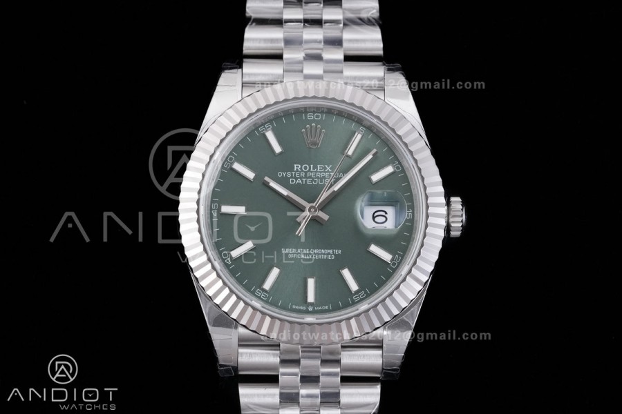 DateJust 41 126334 904L SS V2 VSF 1:1 Best Edition Green Dial Stick Marker On Jubilee Bracelet DD3235