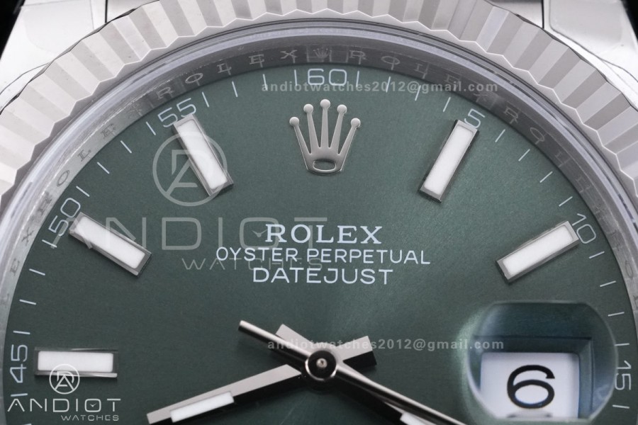 DateJust 41 126334 904L SS V2 VSF 1:1 Best Edition Green Dial Stick Marker On Jubilee Bracelet DD3235
