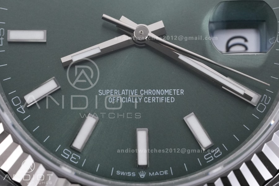 DateJust 41 126334 904L SS V2 VSF 1:1 Best Edition Green Dial Stick Marker On Jubilee Bracelet DD3235