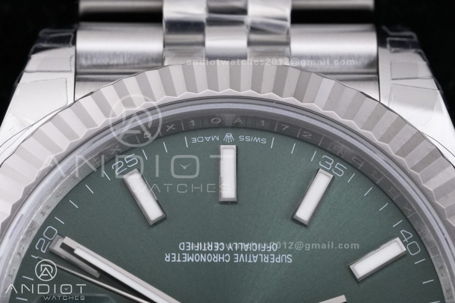 DateJust 41 126334 904L SS V2 VSF 1:1 Best Edition Green Dial Stick Marker On Jubilee Bracelet DD3235