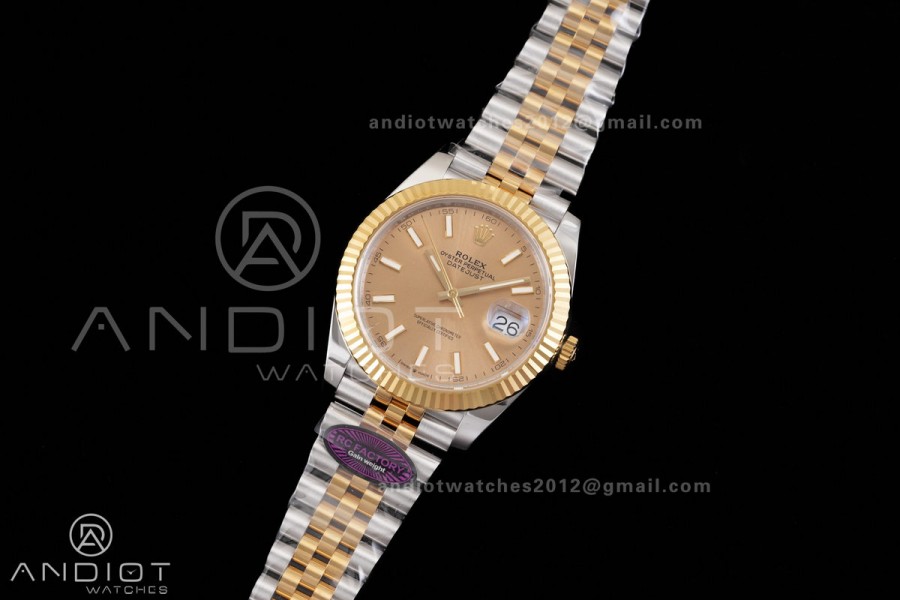 DateJust 41 126333 RCF 1:1 Best Edition 904L Steel YG Stick Dial on Jubilee Bracelet RC3235