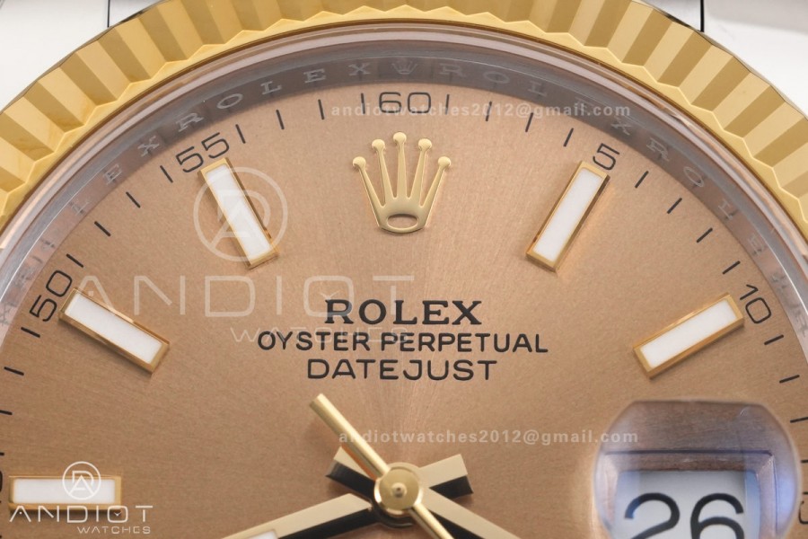 DateJust 41 126333 RCF 1:1 Best Edition 904L Steel YG Stick Dial on Jubilee Bracelet RC3235