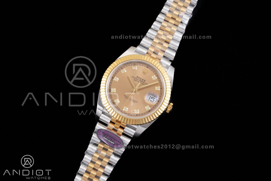 DateJust 41 126333 RCF 1:1 Best Edition 904L Steel YG Diamonds Dial on Jubilee Bracelet RC3235