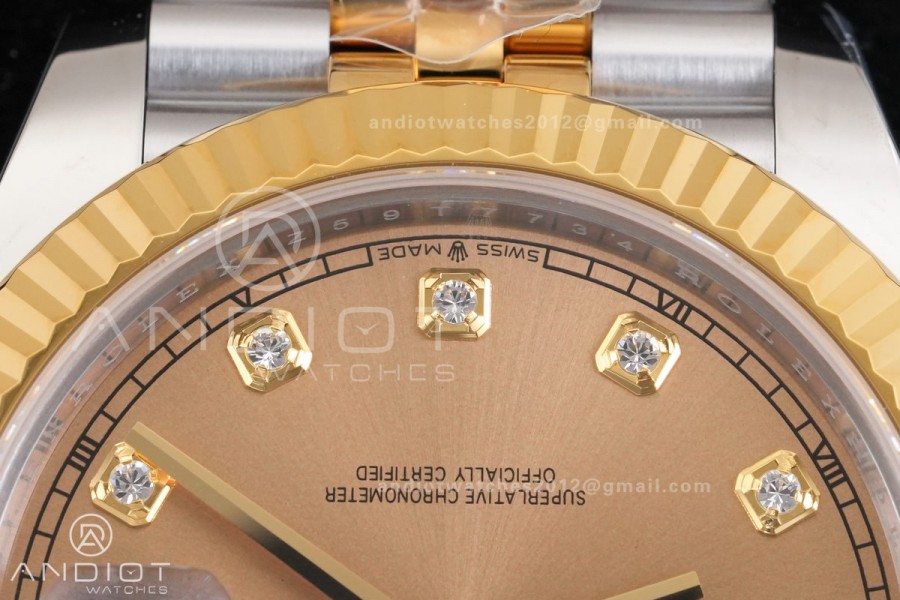 DateJust 41 126333 RCF 1:1 Best Edition 904L Steel YG Diamonds Dial on Jubilee Bracelet RC3235