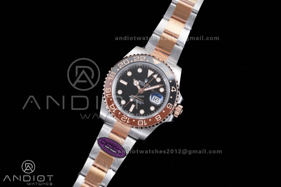 GMT Master II 126711 CHNR 904L SS RCF 1:1 Root Beer Best Edition on SS/RG Bracelet SH3285