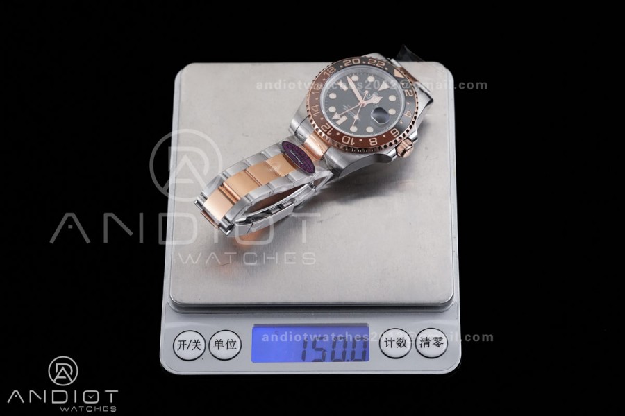 GMT Master II 126711 CHNR 904L SS RCF 1:1 Root Beer Best Edition on SS/RG Bracelet SH3285