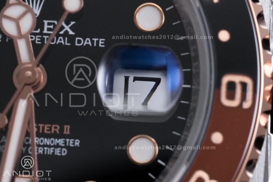 GMT Master II 126711 CHNR 904L SS RCF 1:1 Root Beer Best Edition on SS/RG Bracelet SH3285