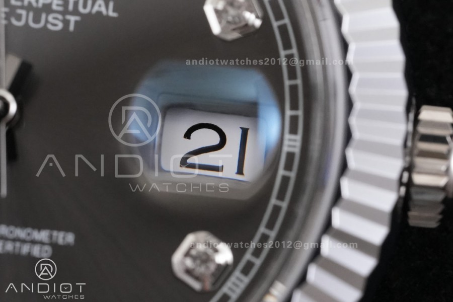DateJust 41 126334 RCF 1:1 Best Edition 904L Steel Grey Diamonds Dial on Oyster Bracelet RC3235