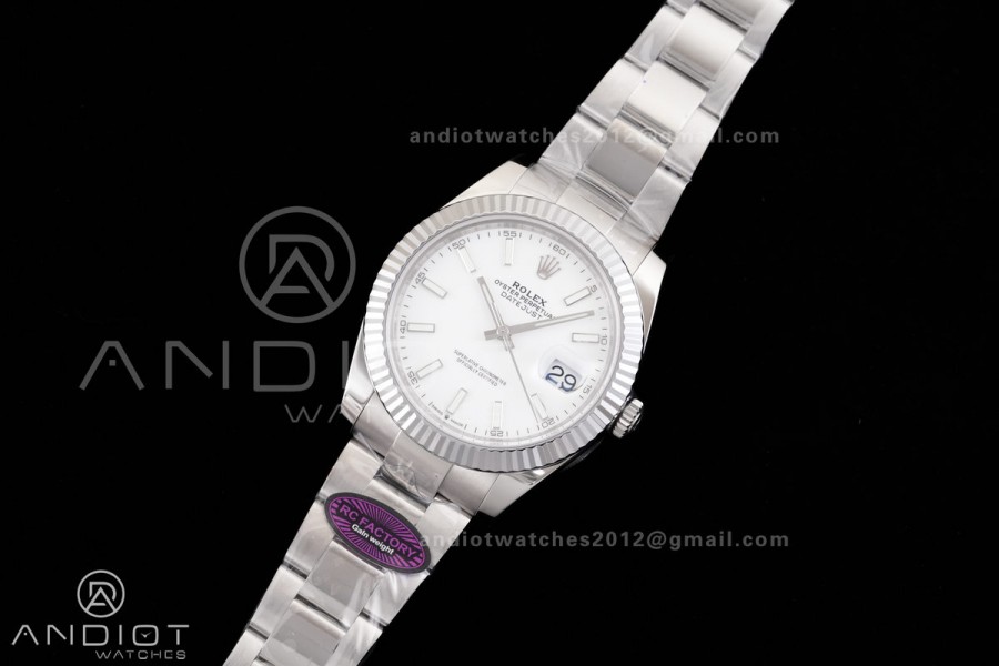 DateJust 41 126334 RCF 1:1 Best Edition 904L Steel White Stick Dial on Oyster Bracelet RC3235
