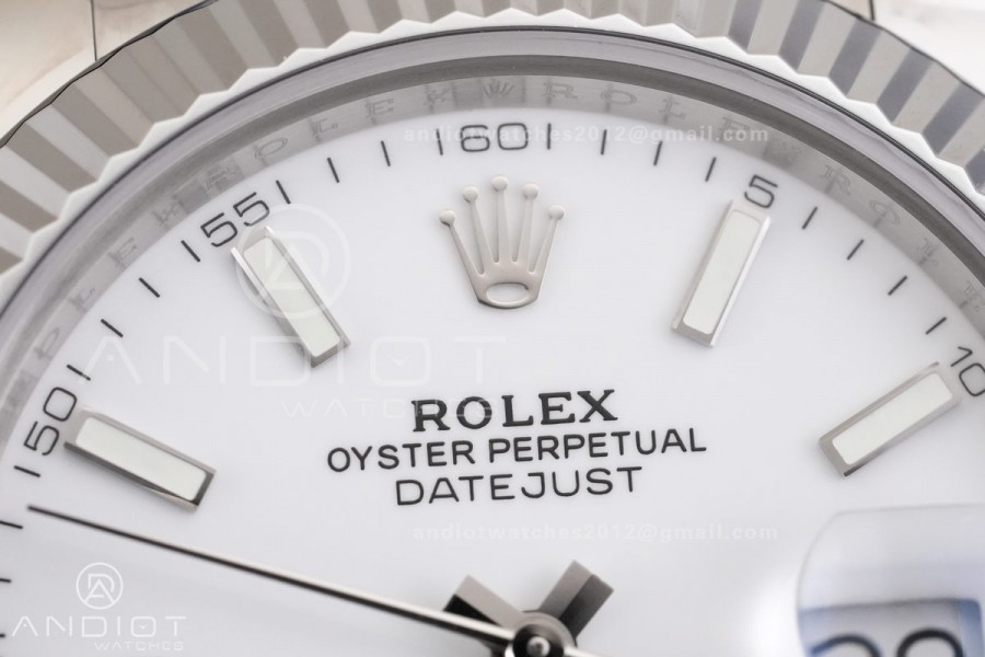 DateJust 41 126334 RCF 1:1 Best Edition 904L Steel White Stick Dial on Oyster Bracelet RC3235