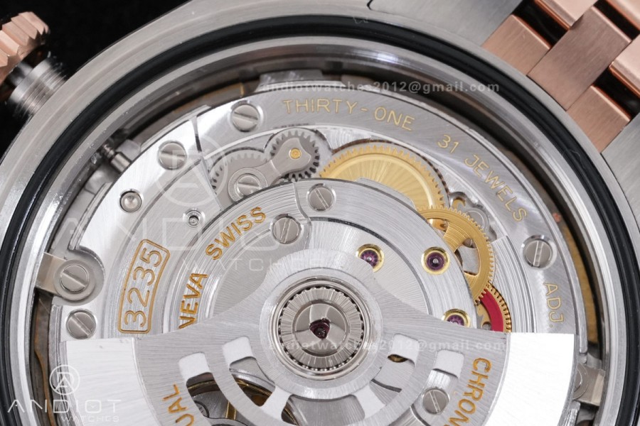 DateJust 41 126331 SS/RG RCF 1:1 Best Edition 904L Steel Gray Dial Green Roman on SS/RG Jubilee Bracelet RC3235