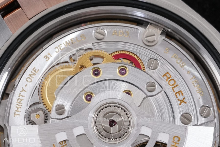 DateJust 41 126331 SS/RG RCF 1:1 Best Edition 904L Steel Gray Dial Green Roman on SS/RG Jubilee Bracelet RC3235