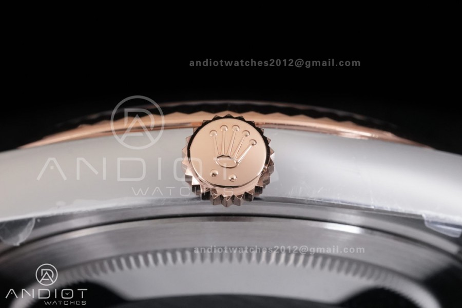 DateJust 41 126331 SS/RG RCF 1:1 Best Edition 904L Steel Gray Dial Green Roman on SS/RG Jubilee Bracelet RC3235