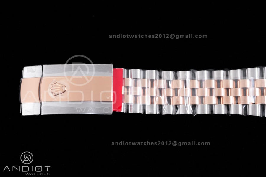 DateJust 41 126331 SS/RG RCF 1:1 Best Edition 904L Steel Gray Dial Green Roman on SS/RG Jubilee Bracelet RC3235