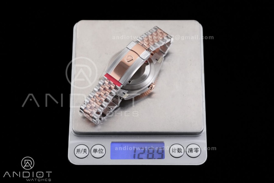 DateJust 41 126331 SS/RG RCF 1:1 Best Edition 904L Steel Gray Dial Green Roman on SS/RG Jubilee Bracelet RC3235