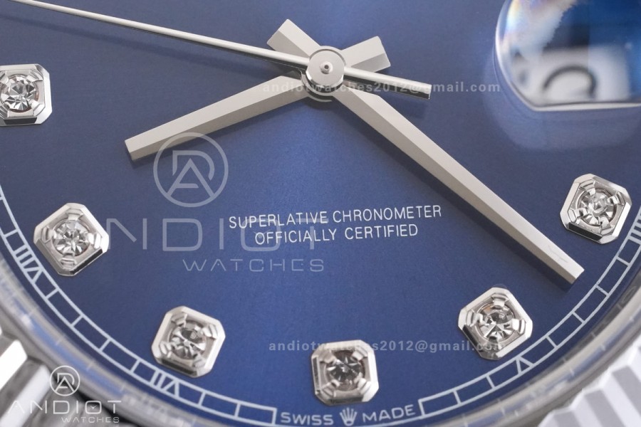 DateJust 41 126334 RCF 1:1 Best Edition 904L Steel Blue Diamonds Dial on Oyster Bracelet RC3235