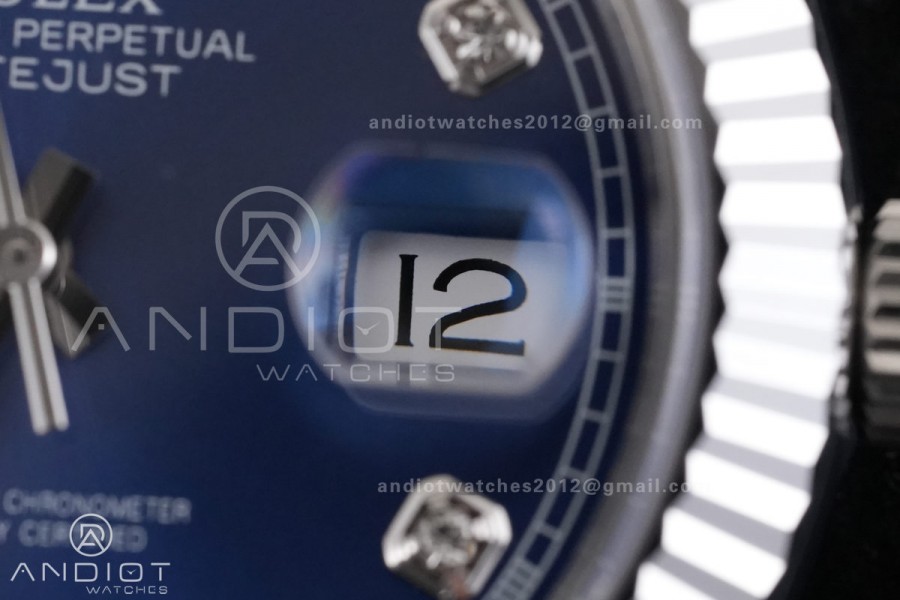 DateJust 41 126334 RCF 1:1 Best Edition 904L Steel Blue Diamonds Dial on Oyster Bracelet RC3235