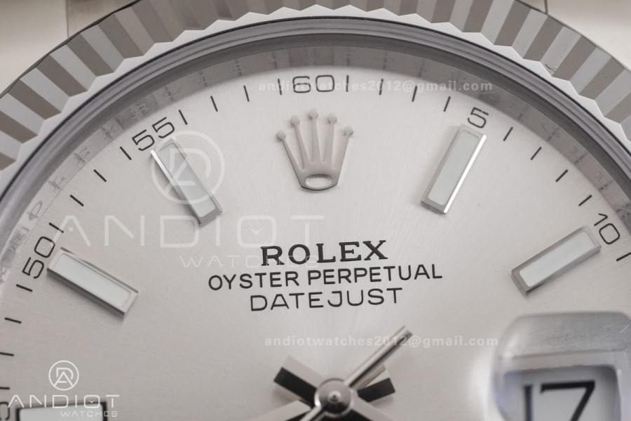DateJust 41 126334 RCF 1:1 Best Edition 904L Steel Slive Stick Dial on Oyster Bracelet RC3235