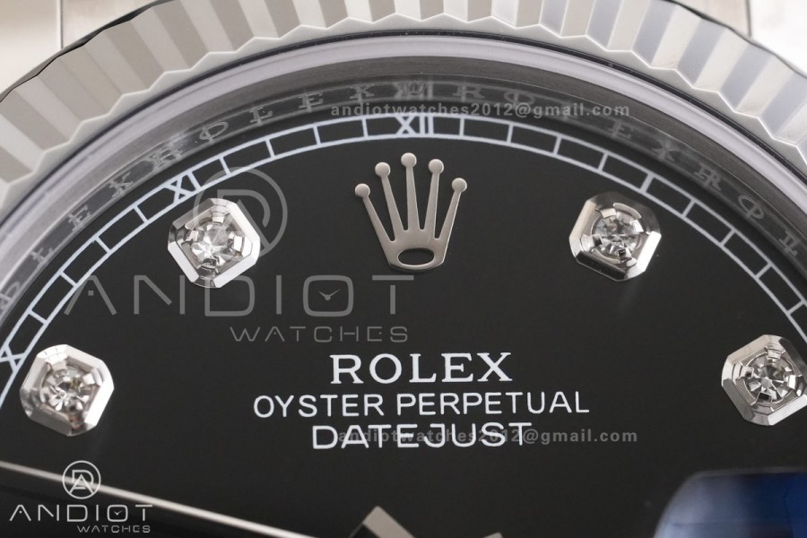 DateJust 41 126334 RCF 1:1 Best Edition 904L Steel Black Diamonds Dial on Oyster Bracelet RC3235