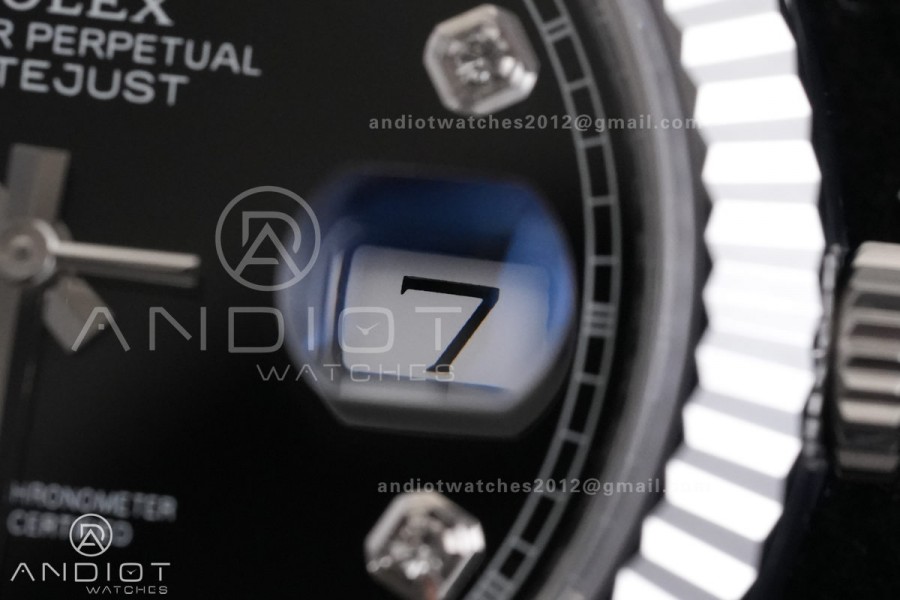 DateJust 41 126334 RCF 1:1 Best Edition 904L Steel Black Diamonds Dial on Oyster Bracelet RC3235