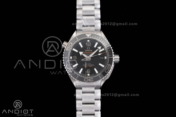 Planet Ocean 39.5mm Black Ceramic Bezel SS V4 VSF 1:1 Best Edition Black Dial On SS Bracelet Super Clone Asian 8800