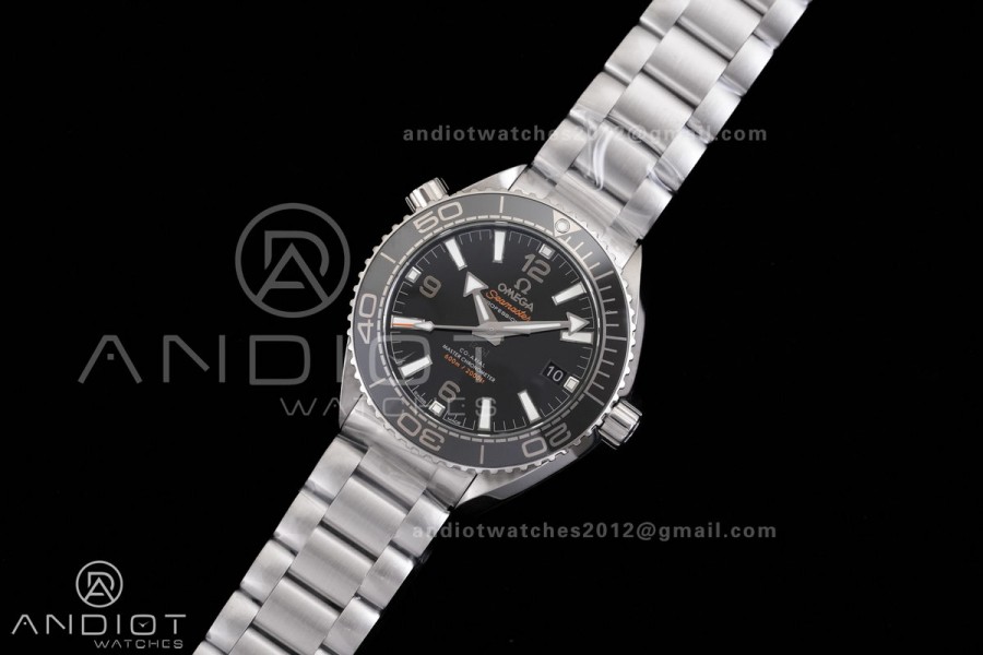 Planet Ocean 39.5mm Black Ceramic Bezel SS V4 VSF 1:1 Best Edition Black Dial On SS Bracelet Super Clone Asian 8800