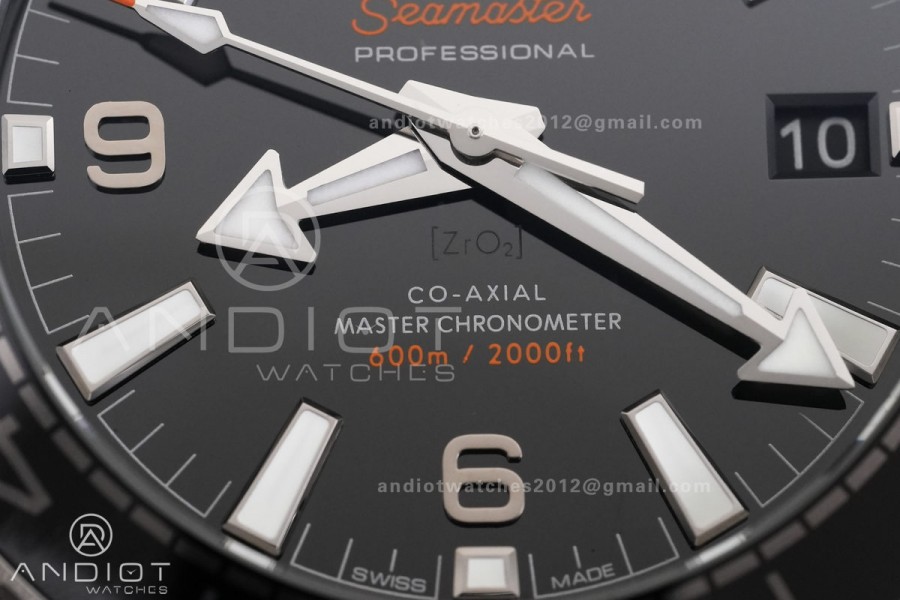 Planet Ocean 39.5mm Black Ceramic Bezel SS V4 VSF 1:1 Best Edition Black Dial On SS Bracelet Super Clone Asian 8800