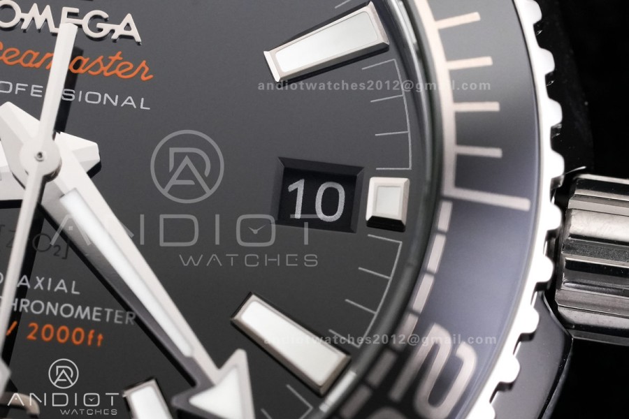 Planet Ocean 39.5mm Black Ceramic Bezel SS V4 VSF 1:1 Best Edition Black Dial On SS Bracelet Super Clone Asian 8800