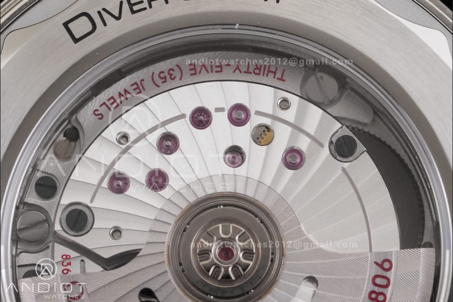 Seamaster 300M Diver SS VSF 1:1 Best Edition Black/Orange Dial on SS Mesh Bracelet VS8806 Super Clone