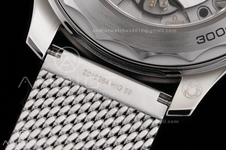 Seamaster 300M Diver SS VSF 1:1 Best Edition Black/Orange Dial on SS Mesh Bracelet VS8806 Super Clone