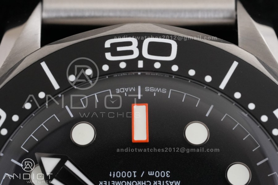 Seamaster 300M Diver SS VSF 1:1 Best Edition Black/Orange Dial on SS Mesh Bracelet VS8806 Super Clone