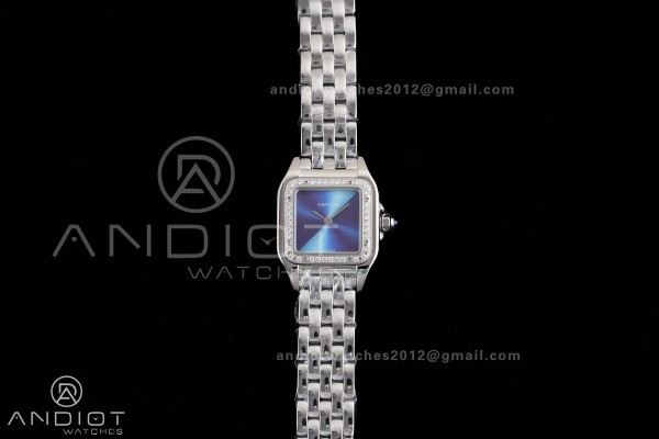 Panthère 22mm BVF 1:1 Best Edition SS Blue Sunburst Dial on SS Bracelet Ronda Quartz