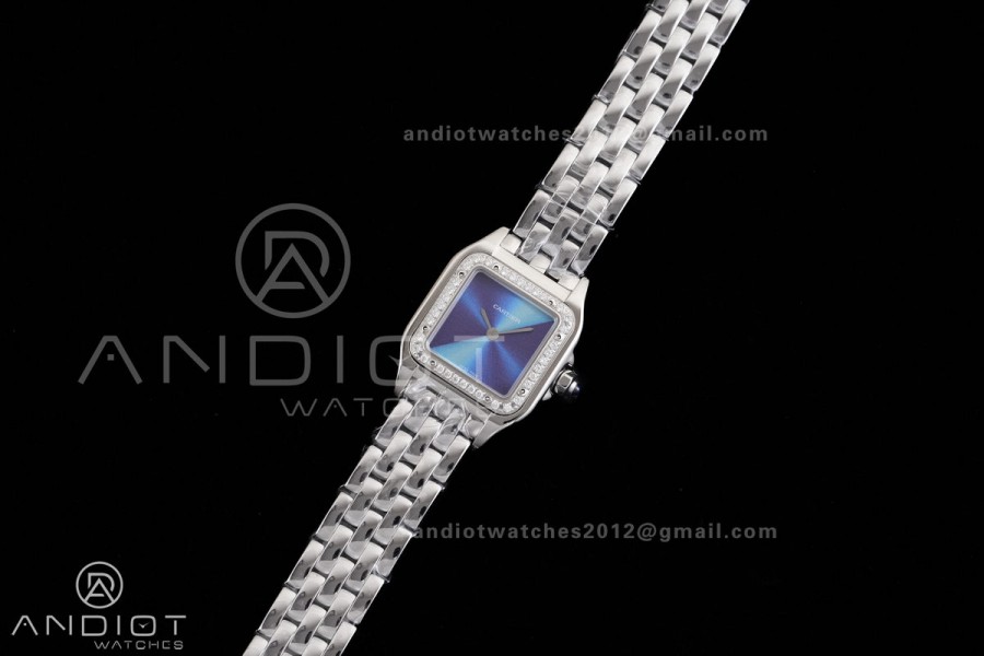 Panthère 22mm BVF 1:1 Best Edition SS Blue Sunburst Dial on SS Bracelet Ronda Quartz