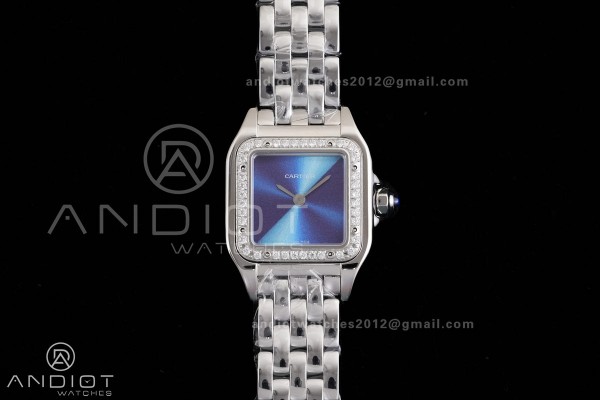 Panthère 22mm BVF 1:1 Best Edition SS Blue Sunburst Dial on SS Bracelet Ronda Quartz