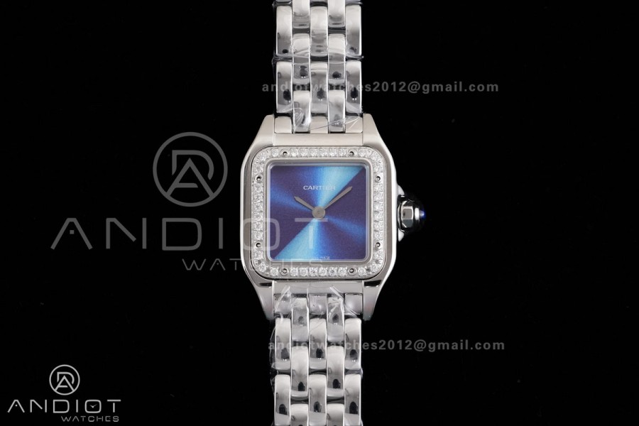 Panthère 22mm BVF 1:1 Best Edition SS Blue Sunburst Dial on SS Bracelet Ronda Quartz