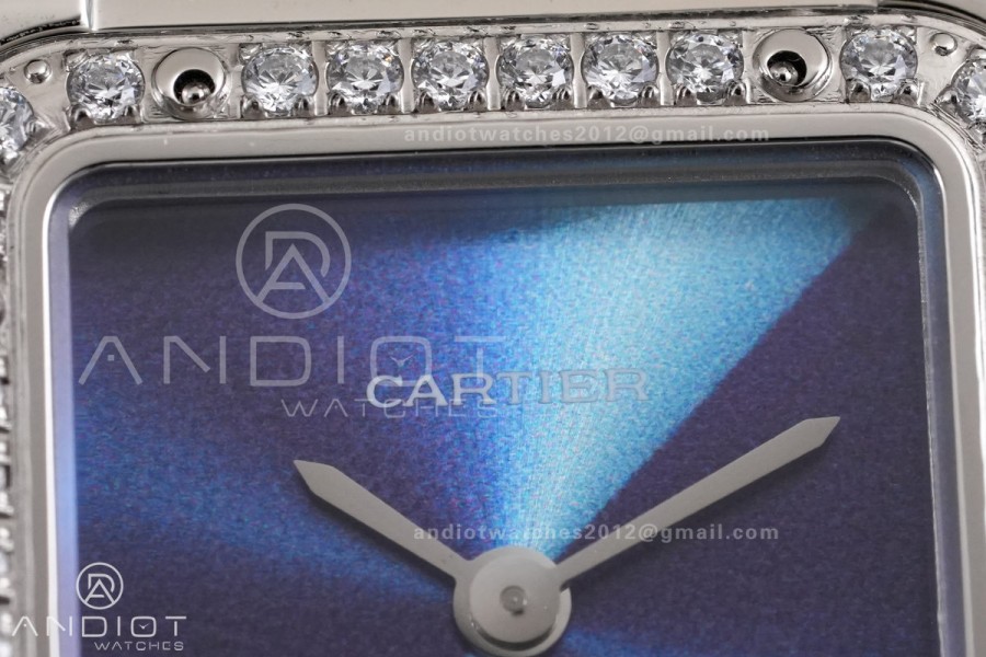 Panthère 22mm BVF 1:1 Best Edition SS Blue Sunburst Dial on SS Bracelet Ronda Quartz