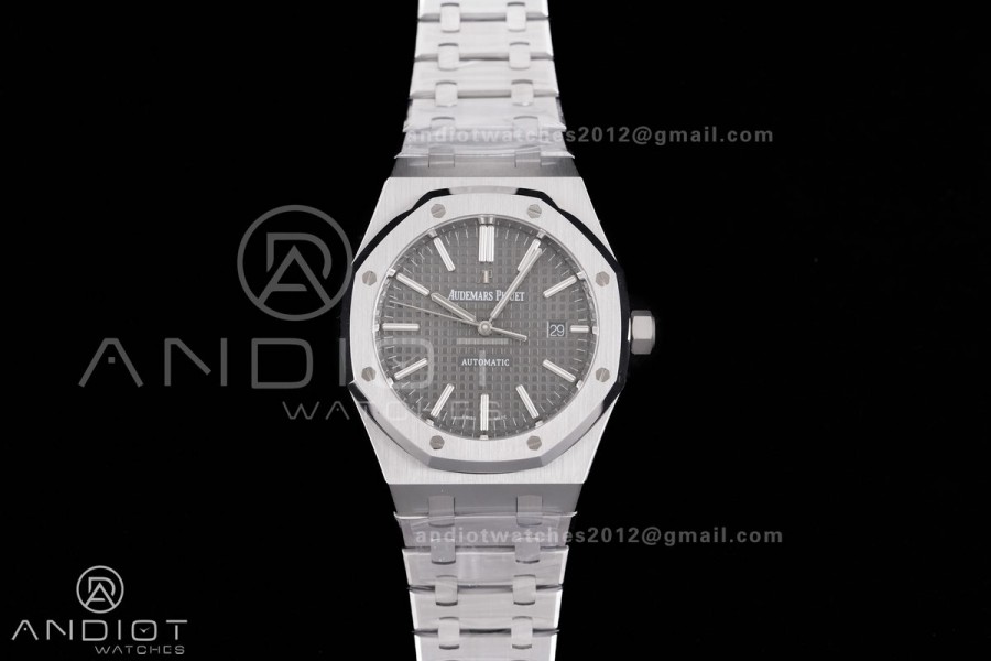 Royal Oak 41mm 15400 SS APSF 1:1 Best Edition Gray Textured Dial on SS Bracelet SA3120 Super Clone V3