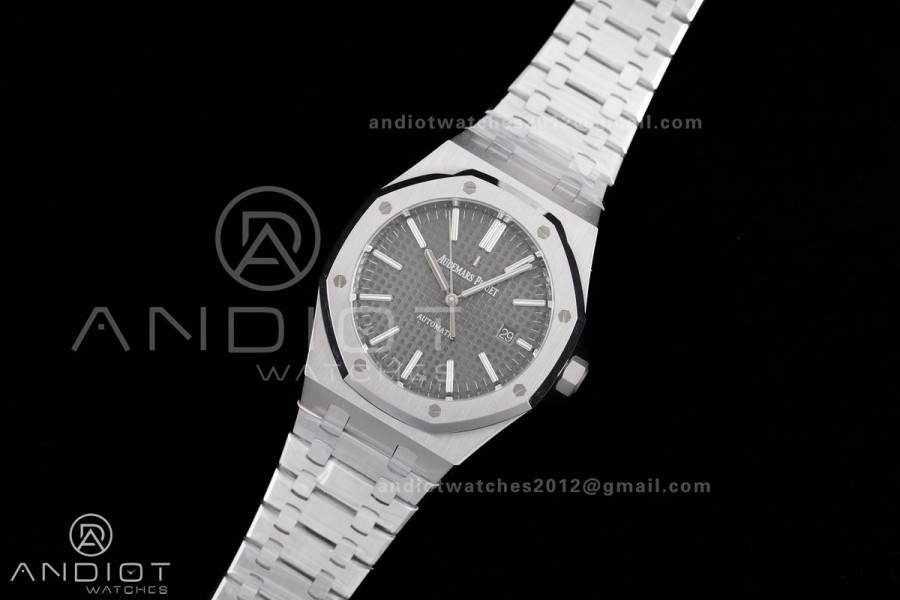 Royal Oak 41mm 15400 SS APSF 1:1 Best Edition Gray Textured Dial on SS Bracelet SA3120 Super Clone V3