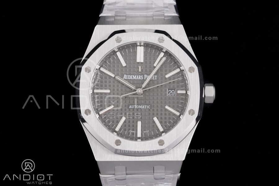 Royal Oak 41mm 15400 SS APSF 1:1 Best Edition Gray Textured Dial on SS Bracelet SA3120 Super Clone V3