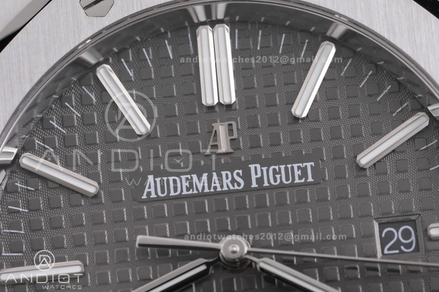 Royal Oak 41mm 15400 SS APSF 1:1 Best Edition Gray Textured Dial on SS Bracelet SA3120 Super Clone V3