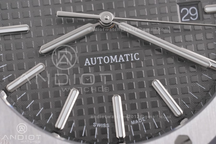 Royal Oak 41mm 15400 SS APSF 1:1 Best Edition Gray Textured Dial on SS Bracelet SA3120 Super Clone V3