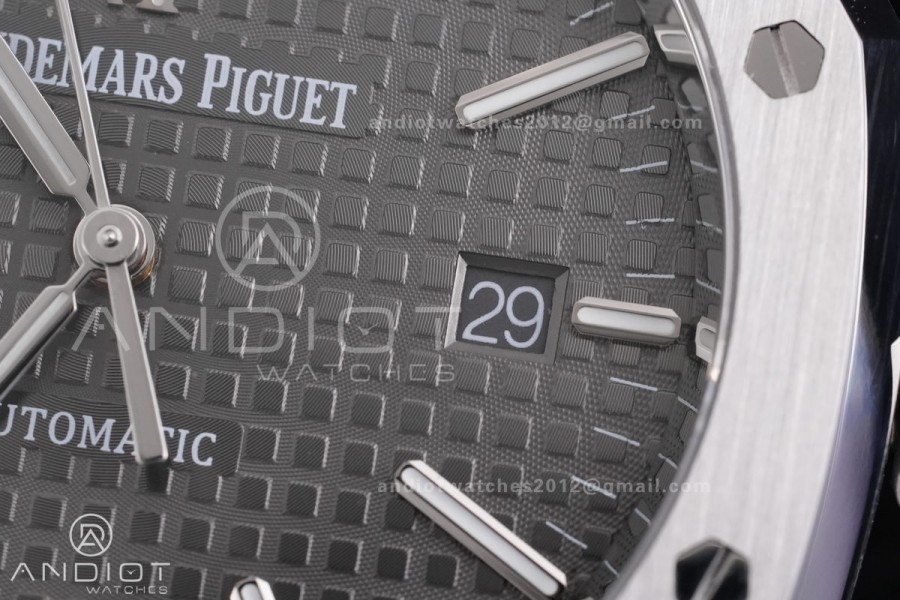 Royal Oak 41mm 15400 SS APSF 1:1 Best Edition Gray Textured Dial on SS Bracelet SA3120 Super Clone V3