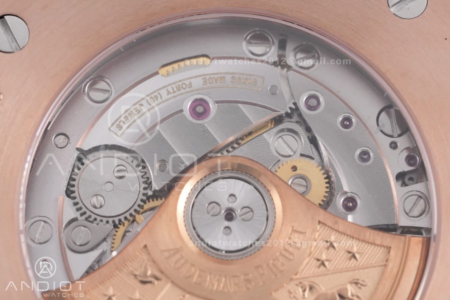 Royal Oak 41mm 15400 RG APSF 1:1 Best Edition Grey Textured Dial on RG Bracelet SA3120 Super Clone V3