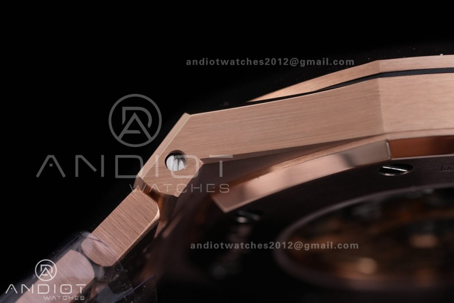 Royal Oak 41mm 15400 RG APSF 1:1 Best Edition Grey Textured Dial on RG Bracelet SA3120 Super Clone V3