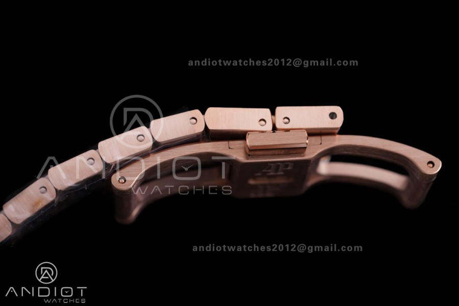 Royal Oak 41mm 15400 RG APSF 1:1 Best Edition Grey Textured Dial on RG Bracelet SA3120 Super Clone V3